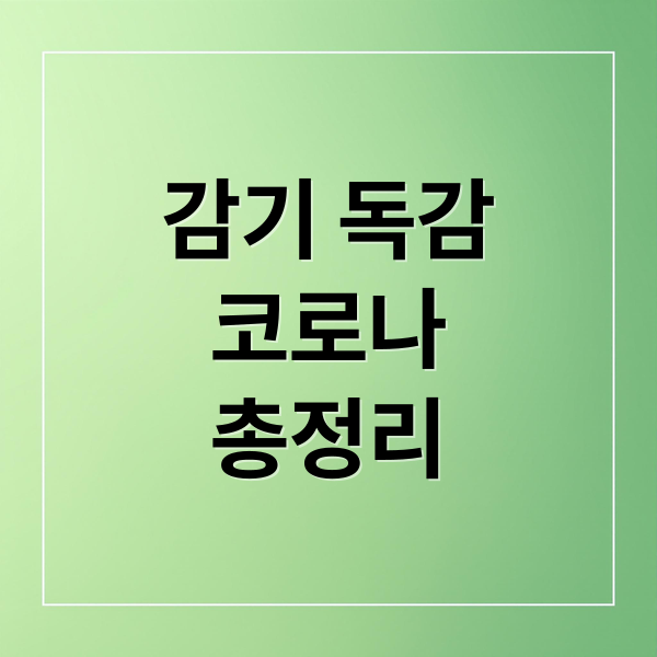 감기 독감
코로나
총정리 (감기 독감 차이 증상 원인 예방)