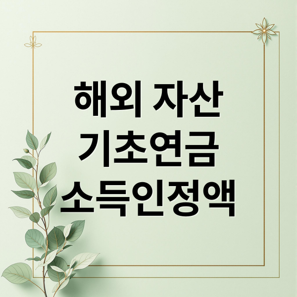 해외 자산
기초연금
소득인정액 (해외자산 기초연금 복지허점)