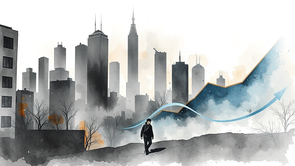 경제 시황 불안정 지속 (watercolor 스타일)