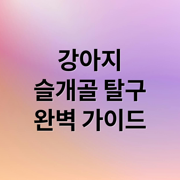 강아지
슬개골 탈구
완벽 가이드 (강아지 슬개골 탈구 증상 관리법)