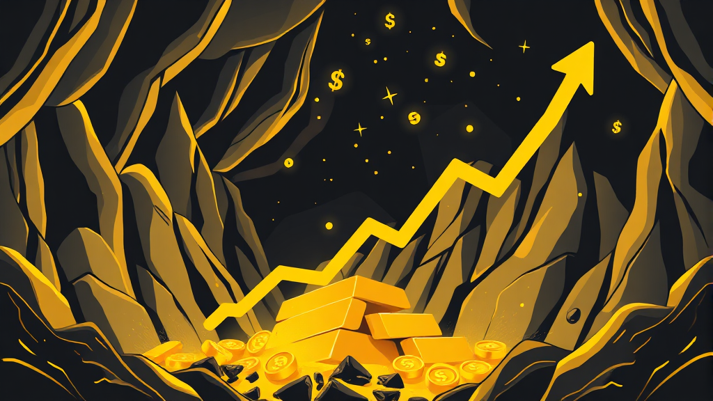 최근 금값 상승 추이 분석 (illustration 스타일)