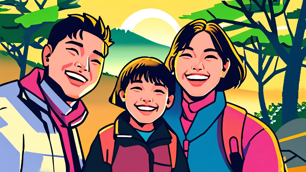 청주 근교 가족 여행, 함께 둘러보기 좋은 명소 (cartoon 스타일)