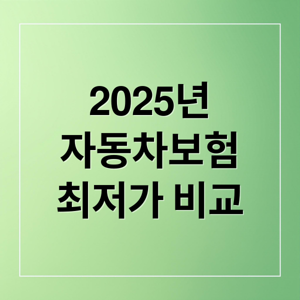 2025년
자동차보험
최저가 비교 (자동차보험 비교 보험료 절약)