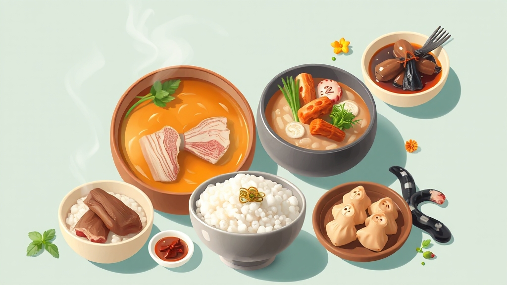 복날 음식 선택 가이드 (illustration 스타일)