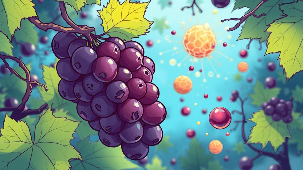 뇌 건강에도 좋은 포도 (illustration 스타일)