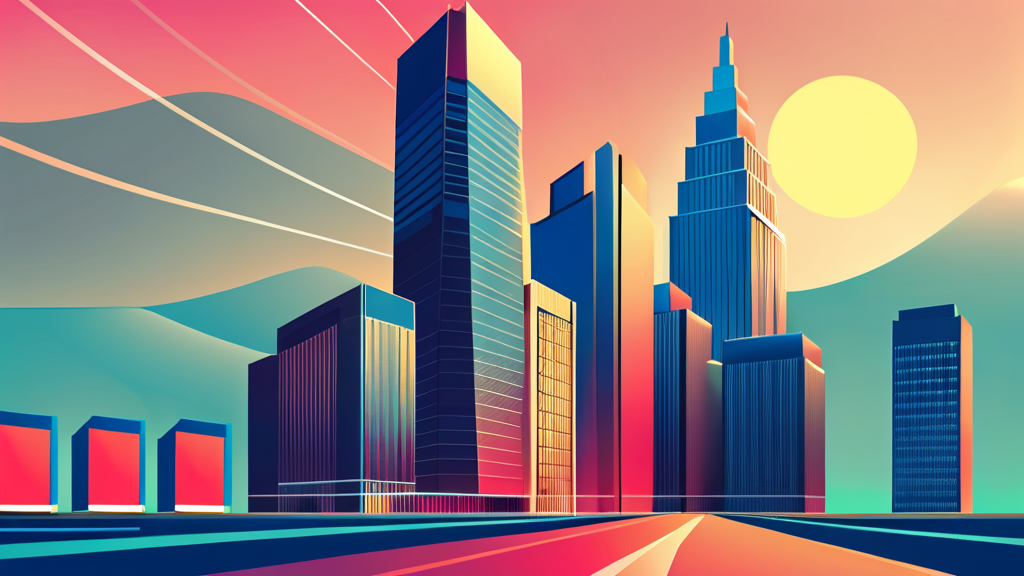 코스피: 대한민국 대표 기업들의 주식 시장 (illustration 스타일)