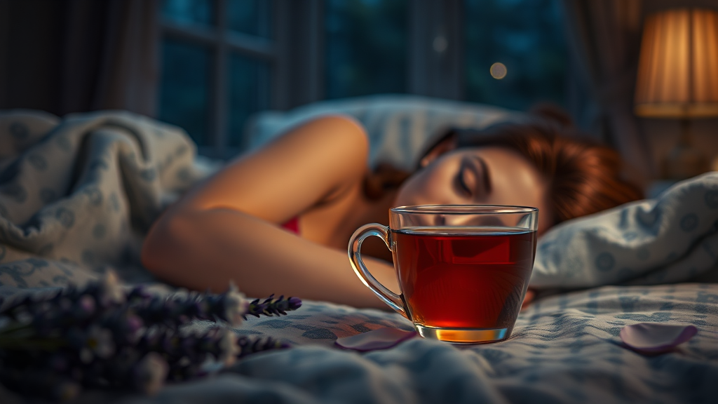 잠 못 드는 밤, 당신을 위한 불면증 차의 효능 (realistic 스타일)