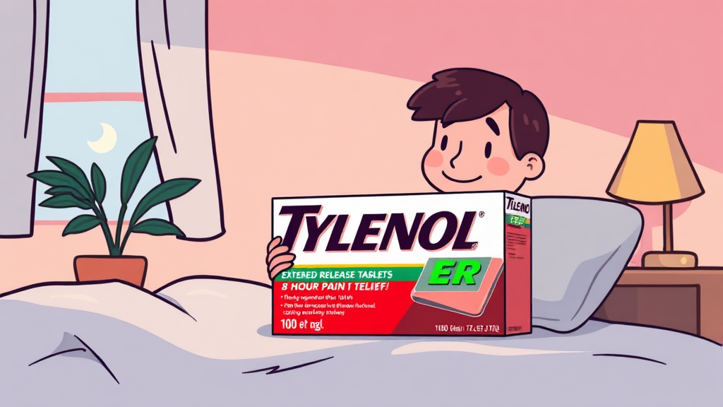 타이레놀 ER 서방정 효과 (cartoon 스타일)