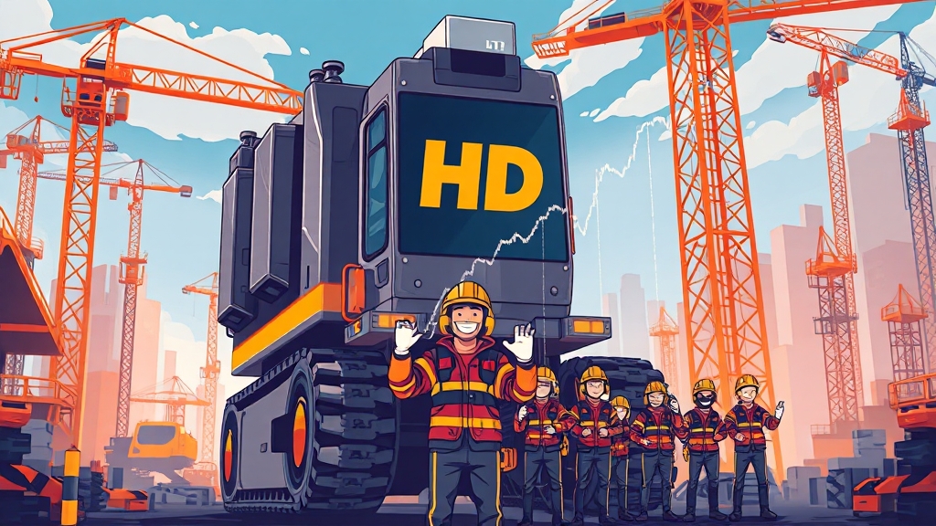 HD현대건설기계 합병 (cartoon 스타일)