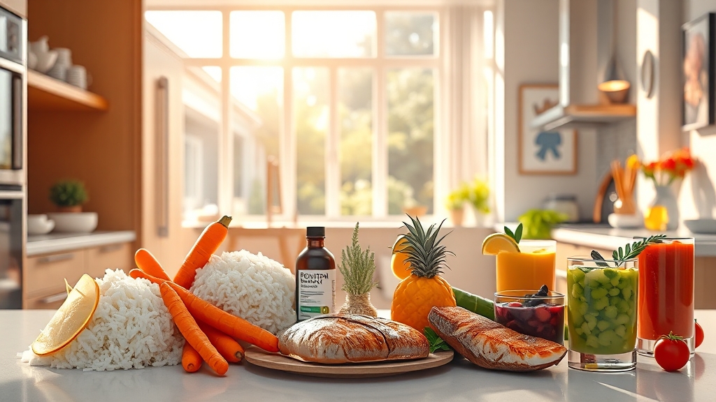 크론병 환자를 위한 식단 및 생활 관리 (realistic 스타일)