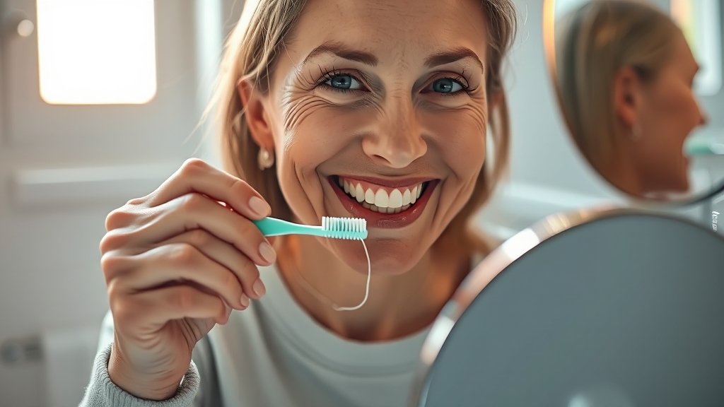 잇몸 퇴축 예방을 위한 관리법 (realistic 스타일)