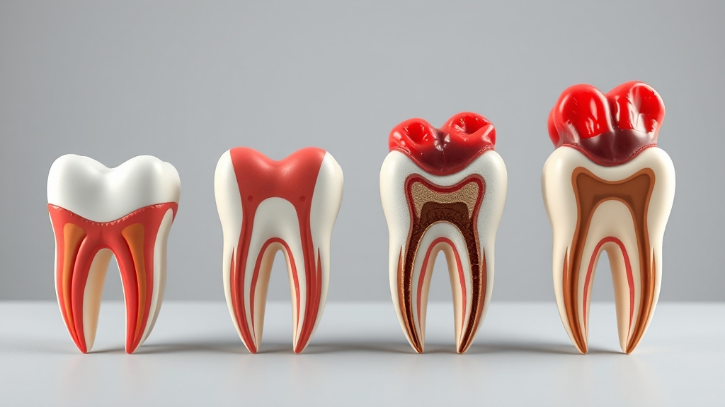 치주질환, 단계별 진행 과정 (realistic 스타일)