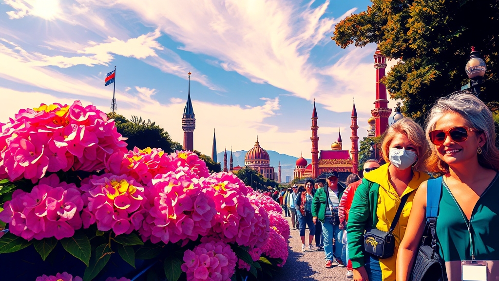 수국축제 주변 관광지와 연계 (popart 스타일)