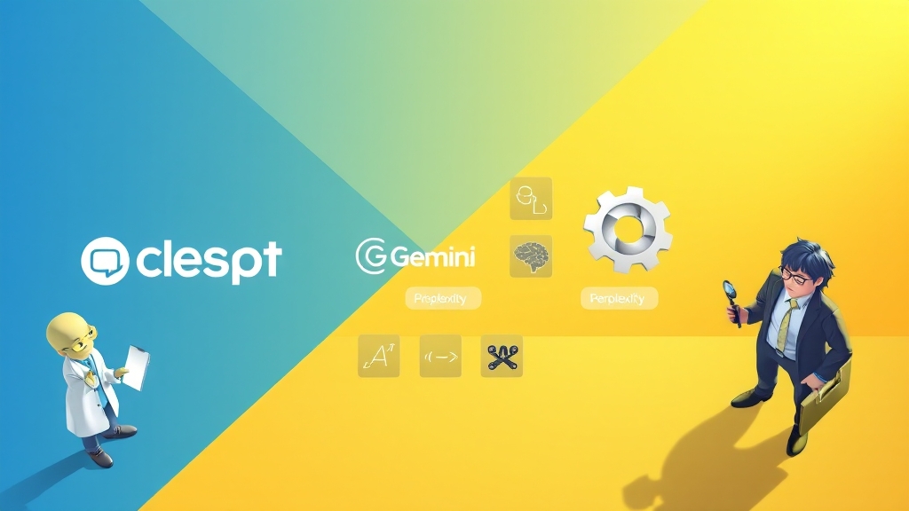 ChatGPT vs Gemini vs Perplexity: 주요 특징 (illustration 스타일)