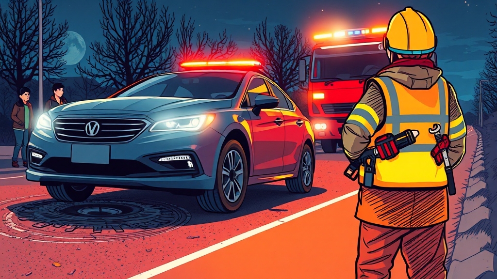 긴급출동 서비스 개요 (cartoon 스타일)