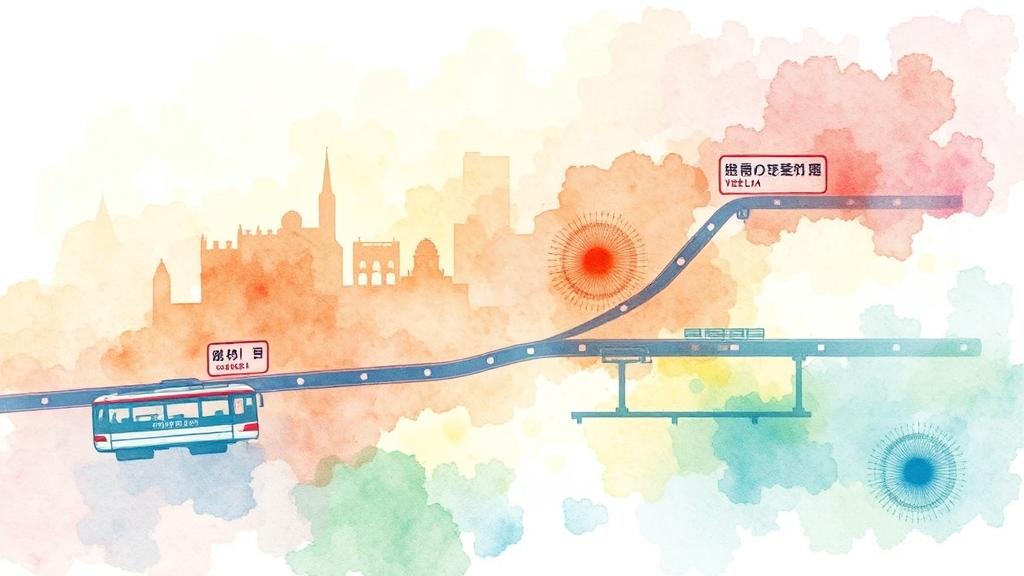 다양한 환승 노선 (watercolor 스타일)