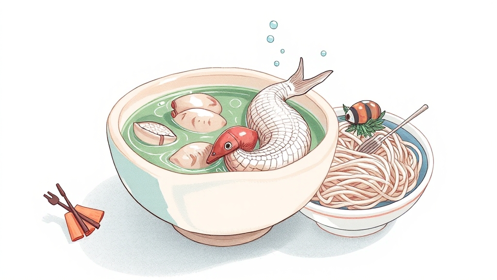 대표적인 여름 보양식 3가지 (illustration 스타일)