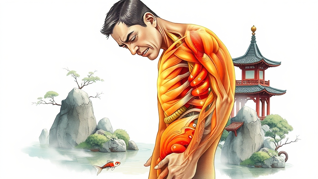 담낭염, 어떤 증상이 나타날까요? (illustration 스타일)