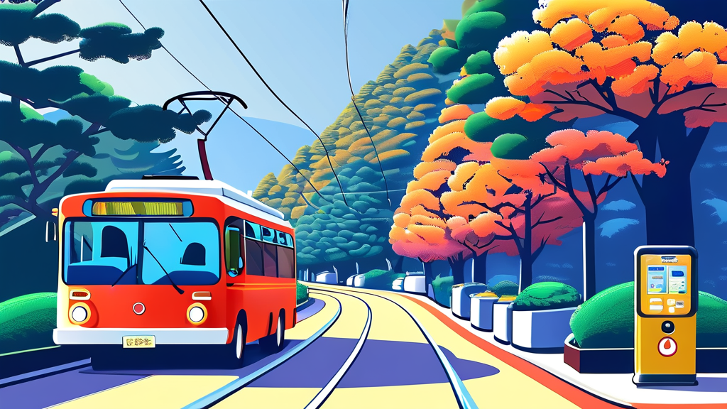 남산 케이블카 주차 및 교통 정보 (cartoon 스타일)