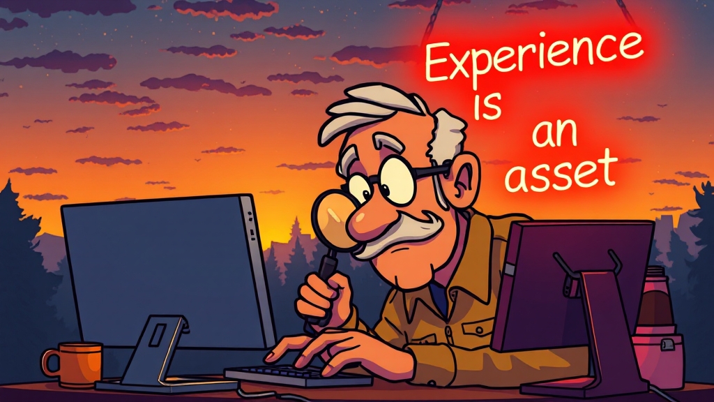 초고령 사회, 정년연장 논의의 불씨 (cartoon 스타일)