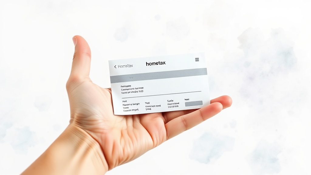 홈택스 신고 방법 (watercolor 스타일)