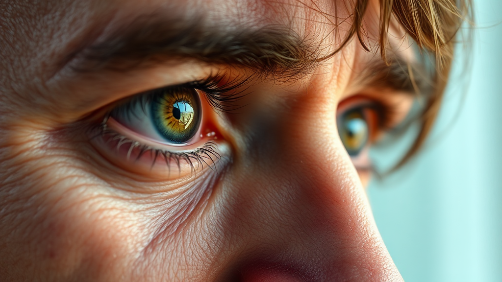 안구건조증 원인과 증상 (realistic 스타일)