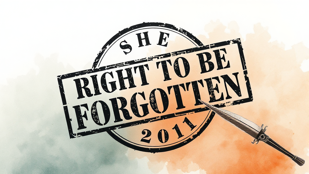 잊힐 권리와 표현의 자유 충돌 (watercolor 스타일)