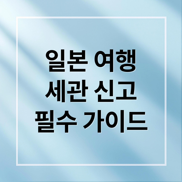 일본 여행
세관 신고
필수 가이드 (일본 여행 세관신고 수량 오버)