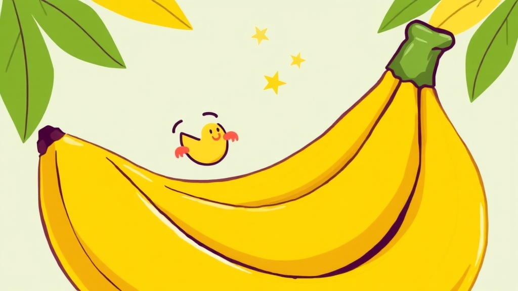 바나나 섭취 시 건강 효능 및 주의사항 (illustration 스타일)