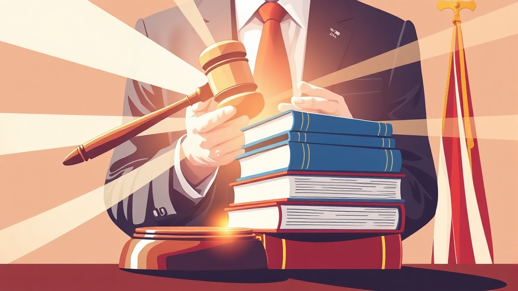 미국 헌법과 관세 부과 권한을 가진 의사당 건물을 시각화한 법률 테마 일러스트