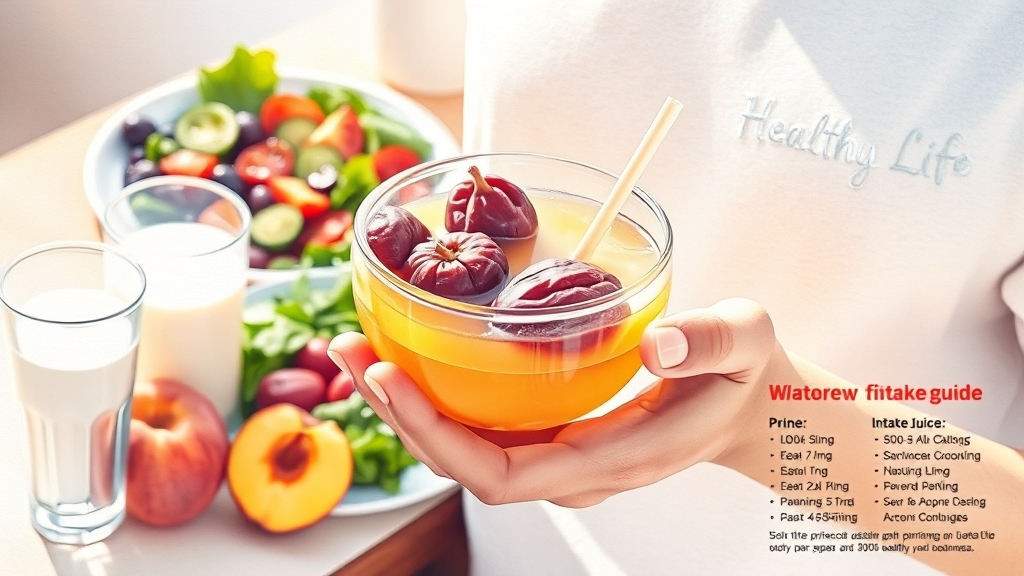 푸룬 섭취 방법 및 섭취량 (watercolor 스타일)