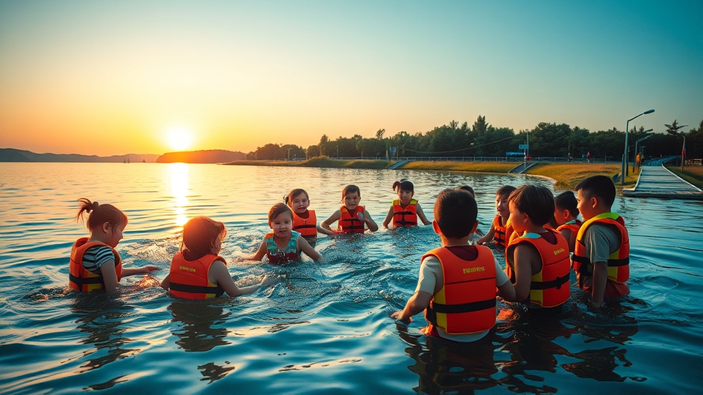 물놀이 안전 수칙 (realistic 스타일)