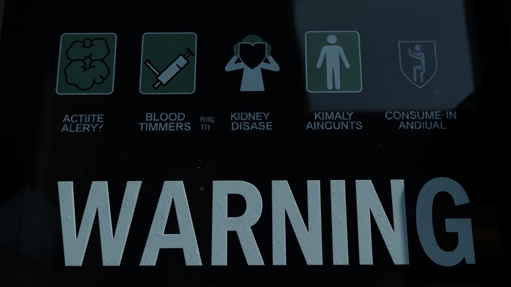 부작용 및 주의사항 (realistic 스타일)