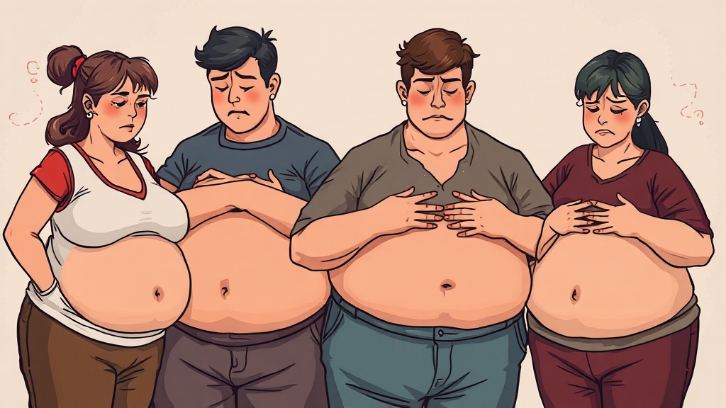 복부 팽만감, 정확히 뭔가요? (illustration 스타일)