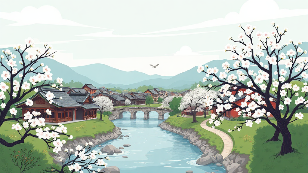 전국 매화 명소 추천: 봄의 시작을 알리는 아름다운 풍경 (cartoon 스타일)