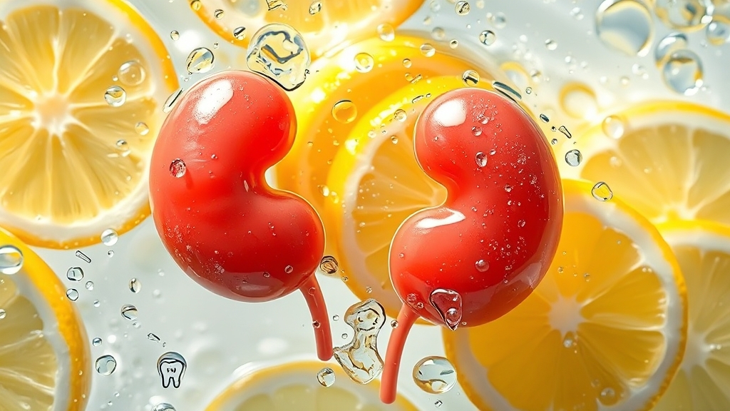 레몬수 섭취 시 주의사항 (realistic 스타일)