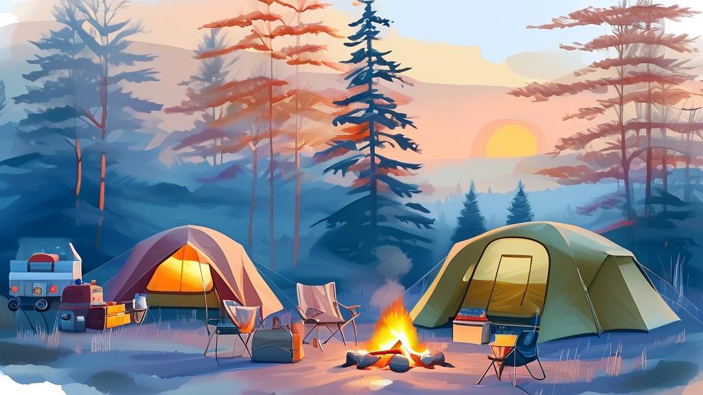 캠핑장에서도 모바일 온누리상품권 사용 가능할까? (watercolor 스타일)