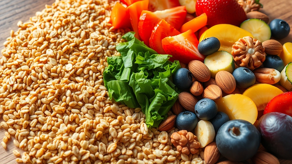 혈당 안정에 도움 주는 식단 (realistic 스타일)