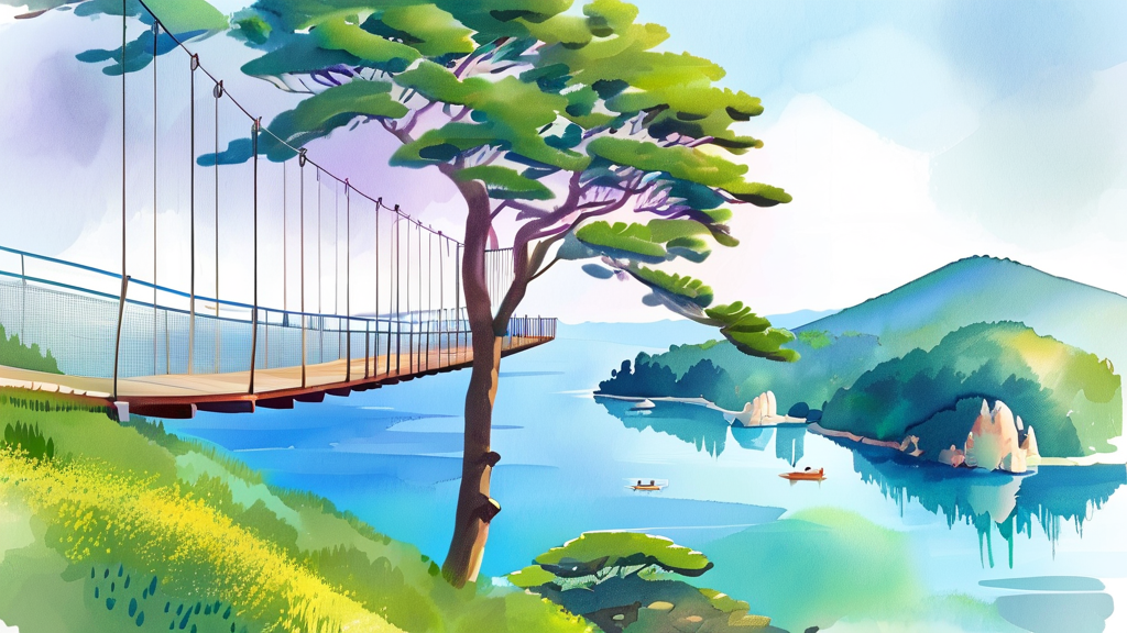 안전하고 즐거운 짚와이어: 이용 정보 및 예약 안내 (watercolor 스타일)