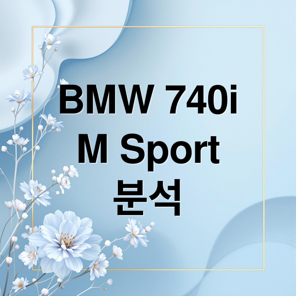 BMW 740i
M Sport
분석 (BMW 740I xDrive M sport 사양)