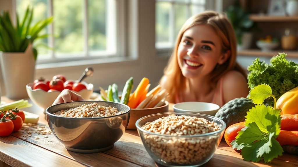 LDL 낮추는 식습관 (realistic 스타일)