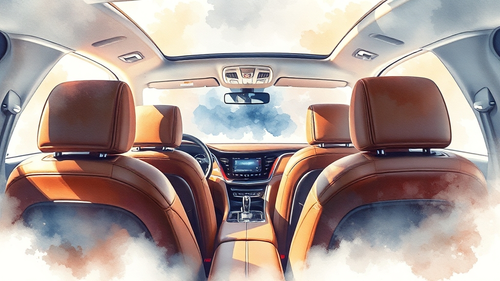 고급스러운 실내와 편의 기능 (watercolor 스타일)