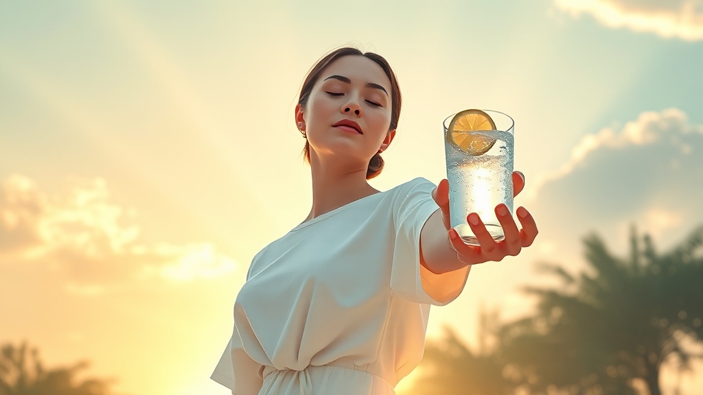 붓기 완화, 물 마시는 방법이 중요! (illustration 스타일)