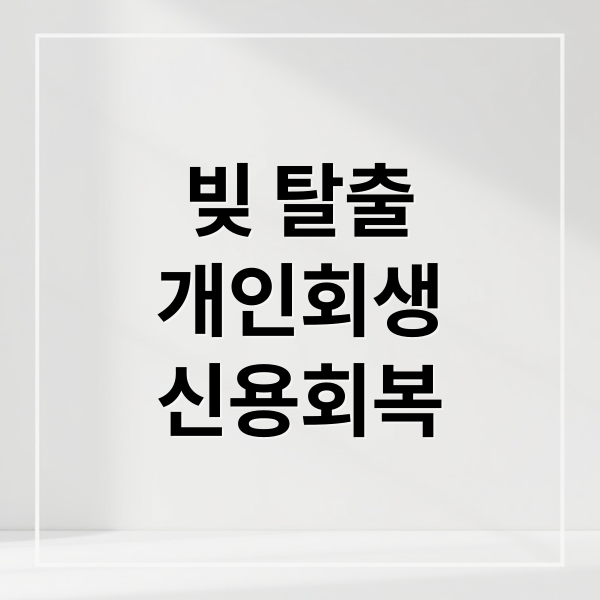 빚 탈출
개인회생
신용회복 (빚 청산)