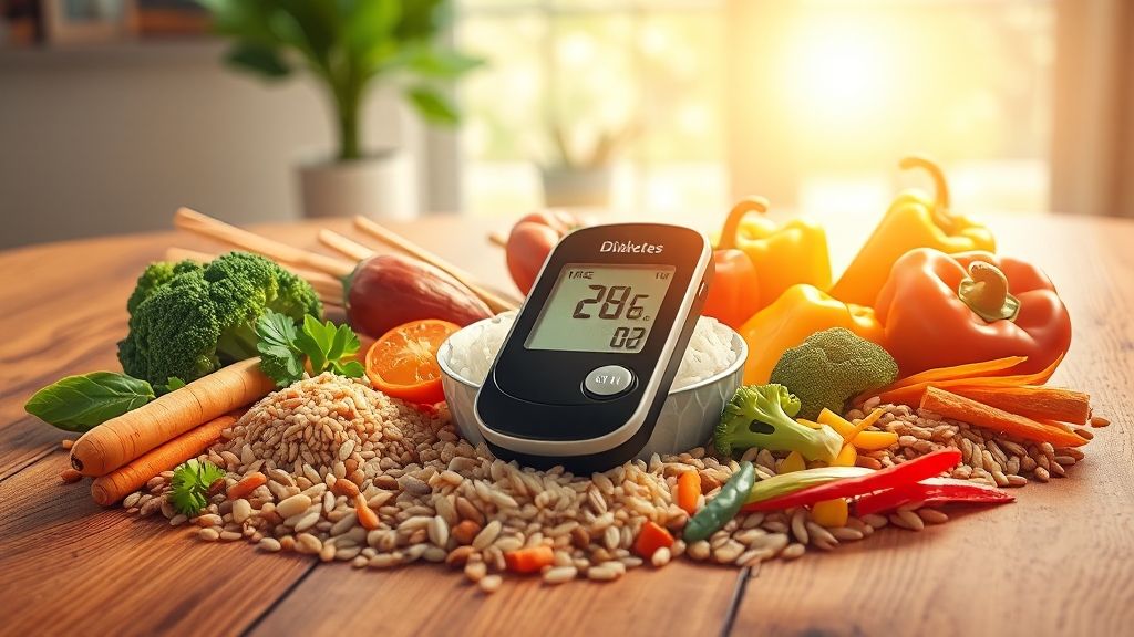 당뇨 쌀 선택 및 섭취 가이드 (realistic 스타일)