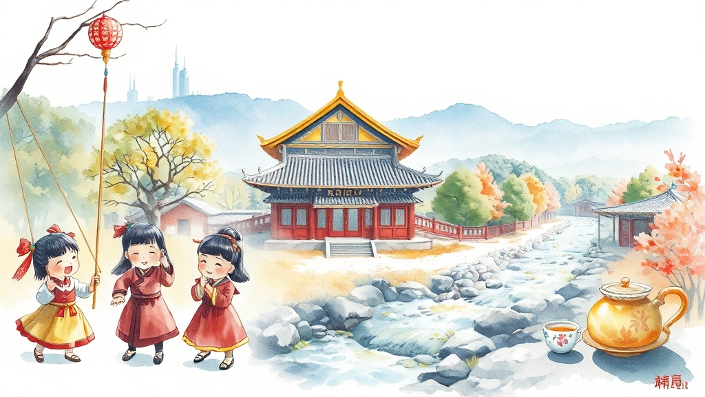 전통 체험, 어디까지 해봤니? (watercolor 스타일)