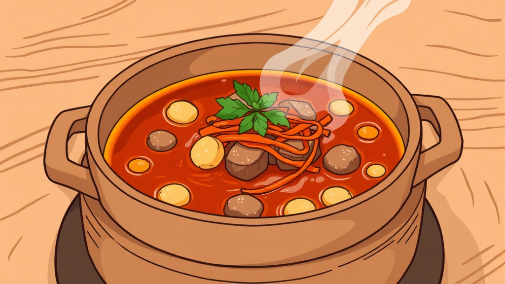 병아리콩 비지찌개 재료 준비 (illustration 스타일)