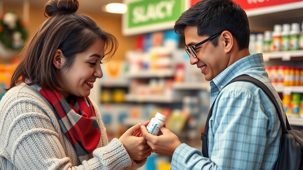 편의점 상비약 활용: 명절 비상 시 약품 구매 가이드 (realistic 스타일)