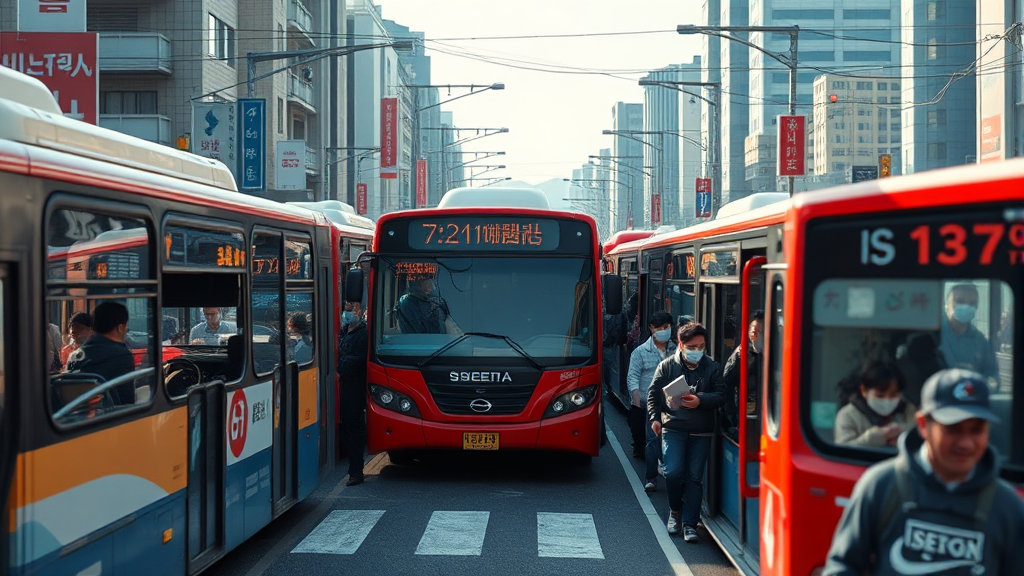 시민 불편 및 대체 교통수단 (realistic 스타일)