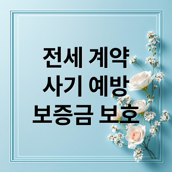 전세 계약
사기 예방
보증금 보호 (전세사기 예방 계약 전후 확인)